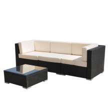 Schwarzes Outdoor Rattan Sectional Sofa Set